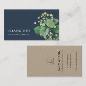 NAVY BERRY LEAFY FOLIAGE GREENERY DANK JE LOGO VISITEKAARTJE (Voorkant / Achterkant)
