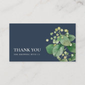 NAVY BERRY LEAFY FOLIAGE GREENERY DANK JE LOGO VISITEKAARTJE (Voorkant)