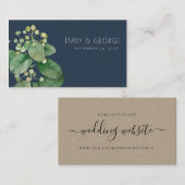 NAVY BERRY LEAFY FOLIAGE GREENERY WEDDING WEBSITE VISITEKAARTJE (Voorkant / Achterkant)