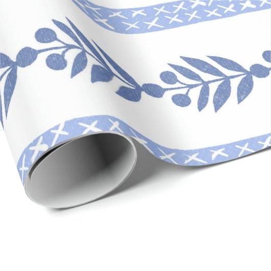 Navy Berryvines Cadeaupapier (Rol Hoek)