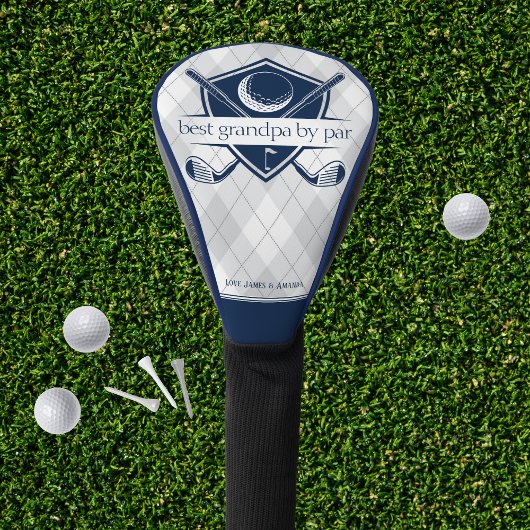 Navy Best By Par Gift voor Hem Golfhoofd Hoesje Golfheadcover