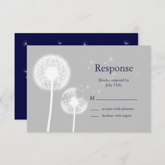 Navy Best Wishes! RSVP (Voorkant / Achterkant)