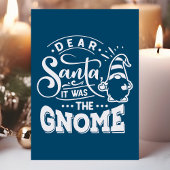 Navy Beste Kerstman Het was de Gnome Kerstmis Feestdagen Kaart