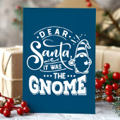 Navy Beste Kerstman Het was de Gnome Kerstmis Feestdagen Kaart