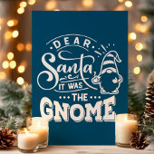 Navy Beste Kerstman Het was de Gnome Kerstmis Feestdagen Kaart