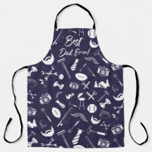 Navy Beste Papa Ooit All-Over Print Schort