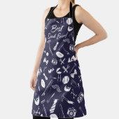 Navy Beste Papa Ooit All-Over Print Schort (Insitu)