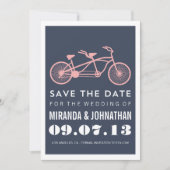 Navy Bicycle Design Photo Save the Date Invites (Voorkant)