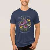 Navy Bijenvriendelijk Bloem Landschapsontwerper Ts Tri-Blend Shirt (Voorkant)
