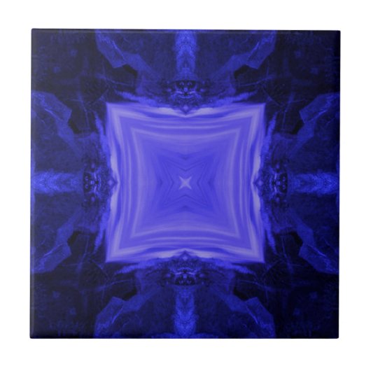 Navy Black Blue Geometric art electric Tegeltje (Voorkant)
