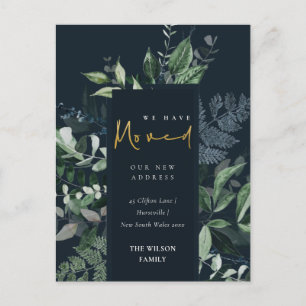 Navy Black Green Gold Greenery Lijst We hebben ver Briefkaart