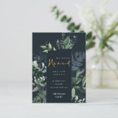 Navy Black Green Gold Greenery Lijst We hebben ver Briefkaart (Staand voorkant)