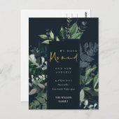 Navy Black Green Gold Greenery Lijst We hebben ver Briefkaart (Voorkant / Achterkant)