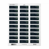 Navy Black Green Leafy Foliage Leafy Address Label