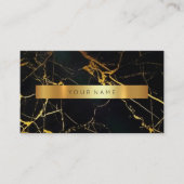 Navy Black Grungy Gold Marble Vip Visitekaartje (Voorkant)