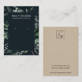 Navy Black Lijst Foliage Earning Ketting Display Visitekaartje (Voorkant / Achterkant)