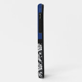 Navy Black White Damask Monogram Letter Case-Mate iPhone Case (Achterkant/links)