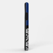 Navy Black White Damask Monogram Letter Case-Mate iPhone Case (Achterkant/rechts)