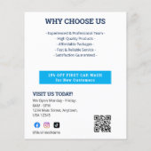 Navy Blau Car Wash Services Promotie Flyer (Achterkant)