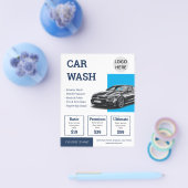 Navy Blau Car Wash Services Promotie Flyer (Enkel)