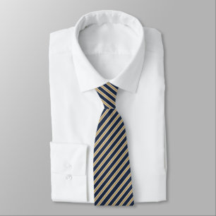 Navy Blau Kameel Crème Repp Streep Stropdas