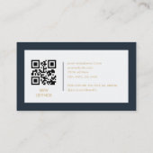 Navy Blau Onroerend Goed Agent Logo QR Code Visitekaartje (Achterkant)