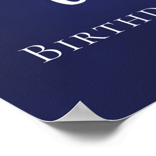 Navy blauw 50ste verjaardagsfeest foto hart welkom poster (Hoek)