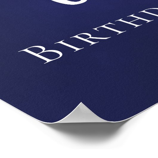 Navy blauw 60e verjaardagsfeest foto hart welkom poster (Hoek)