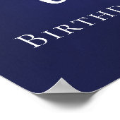 Navy blauw 90ste verjaardagsfeest foto hart welkom poster (Hoek)