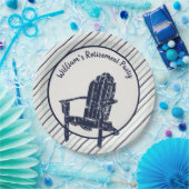 Navy Blauw Adirondack Stoel Aangepaste bericht Ges Papieren Bordje (Feest)