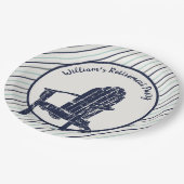 Navy Blauw Adirondack Stoel Aangepaste bericht Ges Papieren Bordje (Gekanteld)