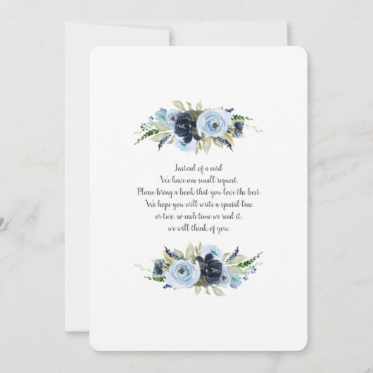 Navy blauw ballon baby shower Twins boys Invitatio Kaart (Achterkant)