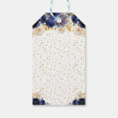 Navy Blauw Bloemen Prinses Gelukkige Verjaardag Cadeaulabel (Achterkant)