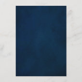 Navy Blauw Blush Bloemen Rustieke Geometrische Bru Informatiekaartje (Achterkant)