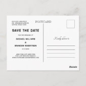 Navy Blauw Blush Bloemen String Light Save the Dat Briefkaart (Achterkant)