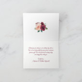 Navy Blauw Blush Bourgondië Roos String Licht Brui Bedankkaart (Binnen)