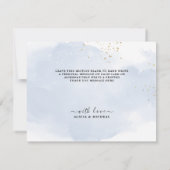 Navy blauw & Blush Roze bruiloft bedankkaart Kaart (Achterkant)