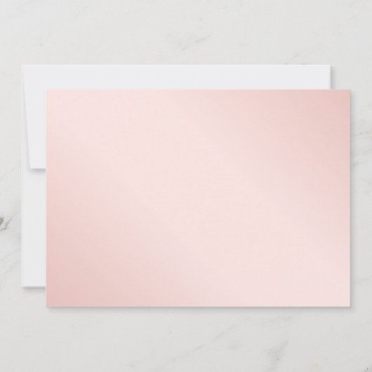 Navy Blauw Blush Roze Gouden Bloemen Dank u kaart (Achterkant)