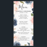 Navy Blauw Blush Roze Rose Boho Bruiloft Menu<br><div class="desc">Prachtige bloemenboho trouwmenukaart met handgeschilderde waterverf bloemengraphics / rozen in rijke tinten van marineblauw en blush roze / perzik en charmante letterstijl lettertype. Neem contact met mij op voor hulp bij maatwerk of als u een ander product met dit ontwerp nodig hebt.</div>