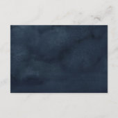 Navy Blauw Blush Roze Rose Boho Bruiloft Receptie Informatiekaartje (Achterkant)