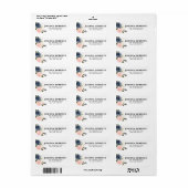 Navy Blauw Blush Roze Rose Botanisch Adres Etiket (Full Sheet)