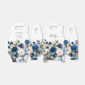 Navy Blauw Blush Roze Rose Botanische bruiloft Bedankdoosjes (Uitgevouwen)