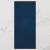 Navy Blauw Blush Roze Rose Botanische bruiloft Menu (Achterkant)