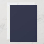 Navy Blauw Blush Roze Rose Goud Bloemen Bruiloft Kaart (Achterkant)