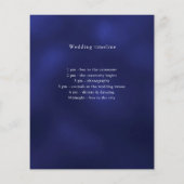 Navy blauw budget bruiloft programma details flyer (Achterkant)