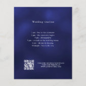Navy blauw budget bruiloft programma details QR Flyer (Achterkant)