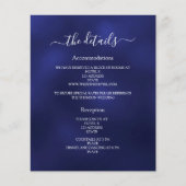 Navy blauw budget bruiloft programma details QR Flyer (Voorkant)