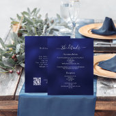Navy blauw budget bruiloft programma details QR Flyer