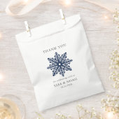 NAVY BLAUW EENVOUDIGE SNEEUWVLOK BRUILOFT Dank u Bedankzakje (Geknipt)