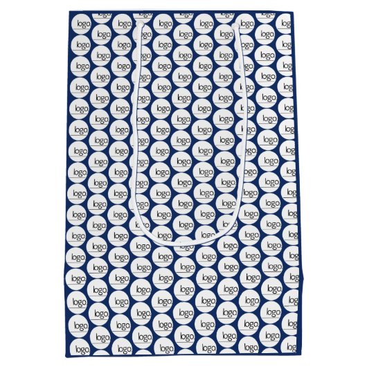 NAVY BLAUW EIGEN LOGO DIE PATROENBEDRIJVEN HERHAAL MEDIUM CADEAUZAKJE (Achterkant)